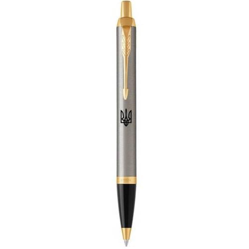 Ручка шариковая Parker IM 17 Brushed Metal GT BP Трезубец 22 232_TR