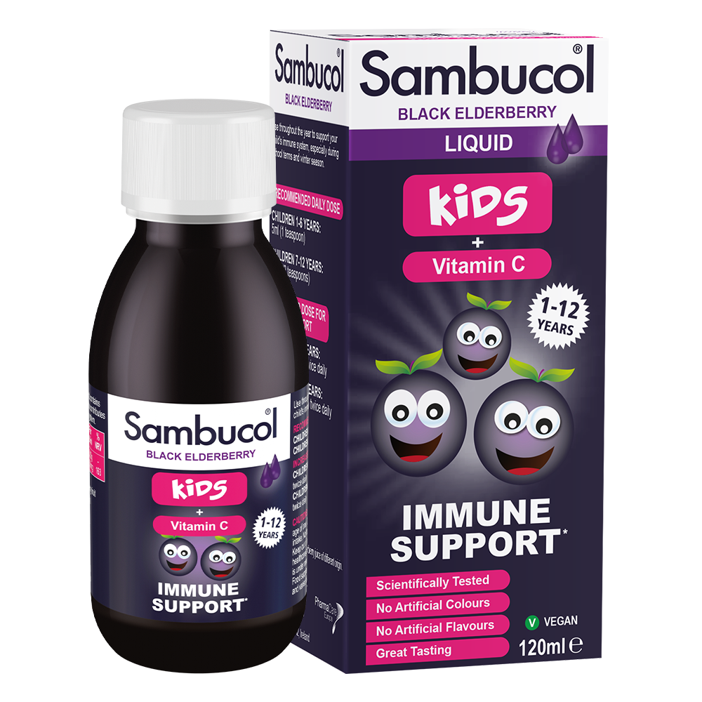 Самбукол сироп для імунітету Sambucol Kids Liquid Чорна бузина/Вітамін С для дітей від 1 року 120 мл