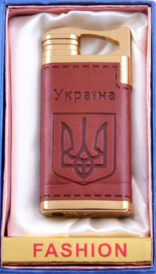 Зажигалка газовая с Гербом Украины №UA-40 в подарочной коробке