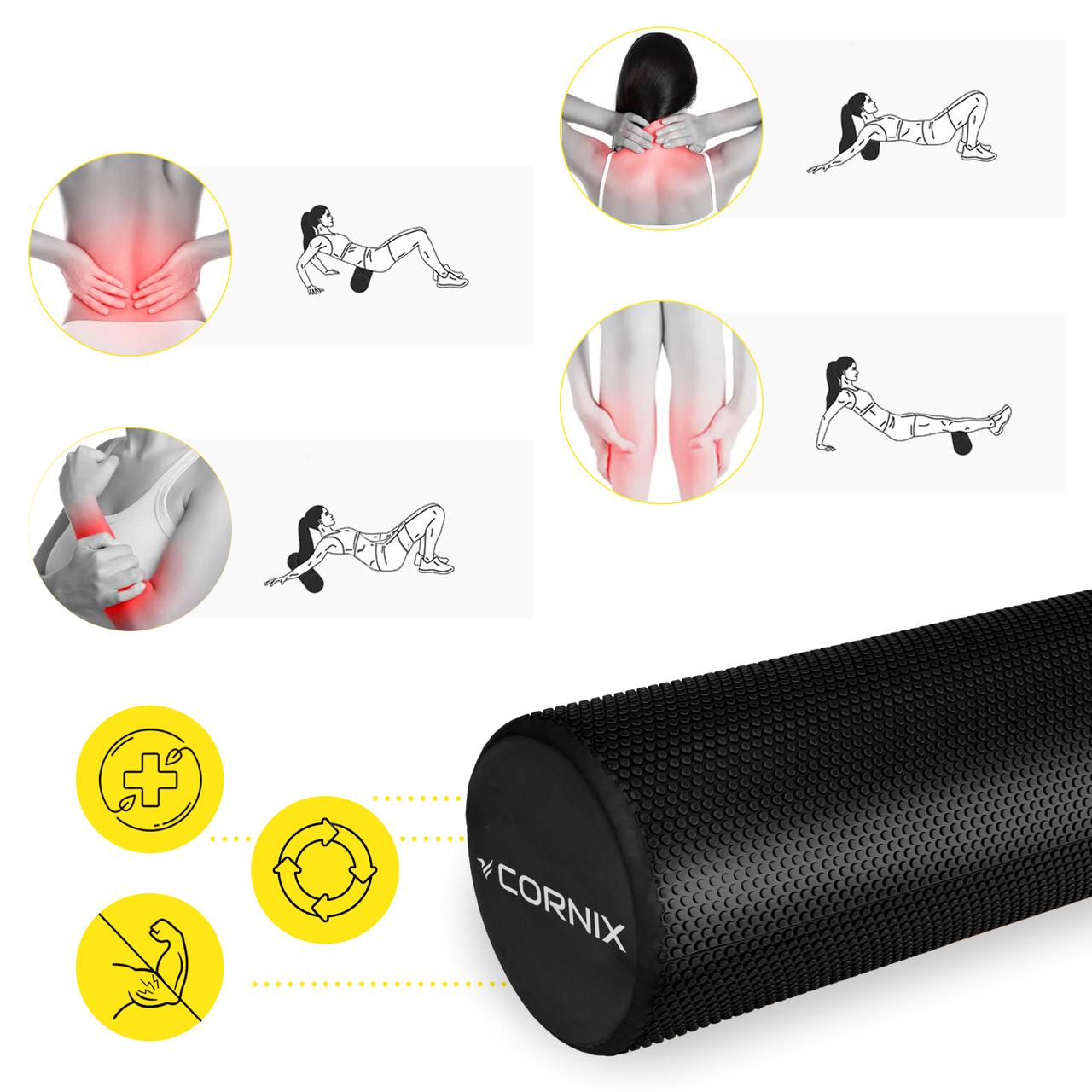 Масажний ролик Cornix EVA+ 45х15 см Black (XR-0305) - фото 7 Масажний ролик Cornix EVA+ 45х15 см Black (XR-0305) - фото 7