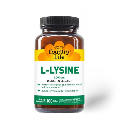 Аминокислота Country Life L-Lysine 1000 мг 100 таб. (9521)