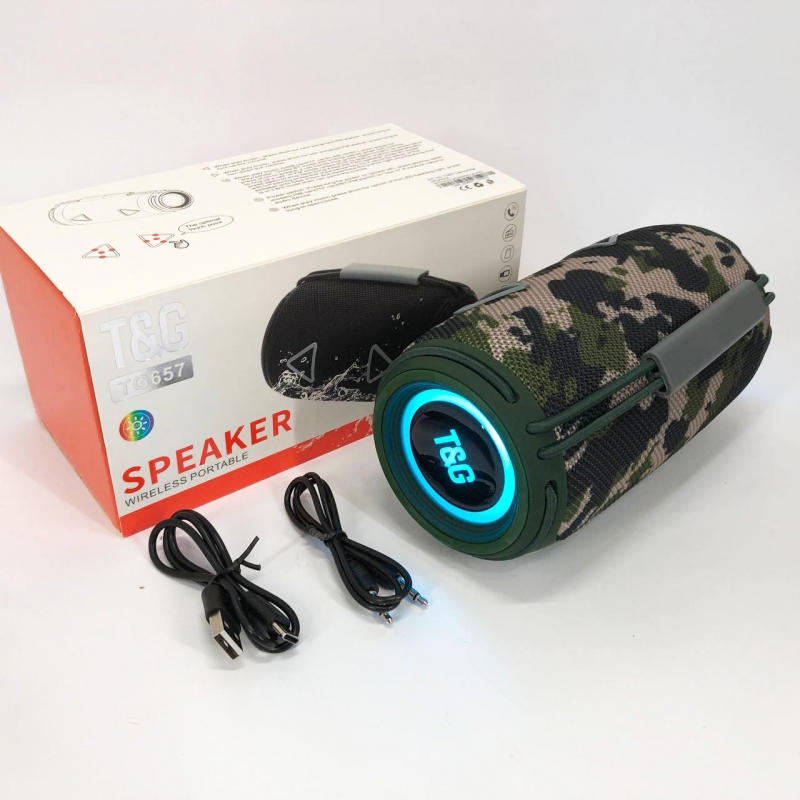 Колонка портативная TG 657 Bluetooth с RGB подсветкой Camo (tf4896) - фото 9