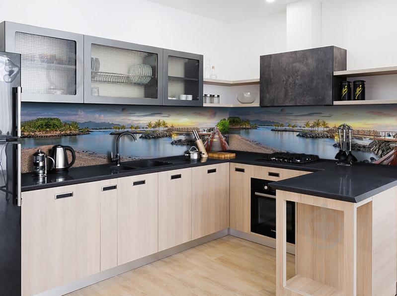 Наклейка виниловая кухонный фартук  Zatarga  "Река Нил Пальмы"  600х3000 мм