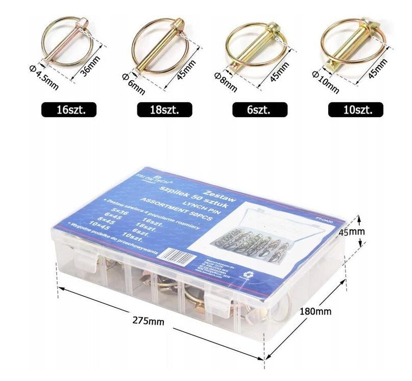 Набір Falon-Tech із фіксуючим кільцем 50 штифтів (17794136699) - фото 5 Набір Falon-Tech із фіксуючим кільцем 50 штифтів (17794136699) - фото 5