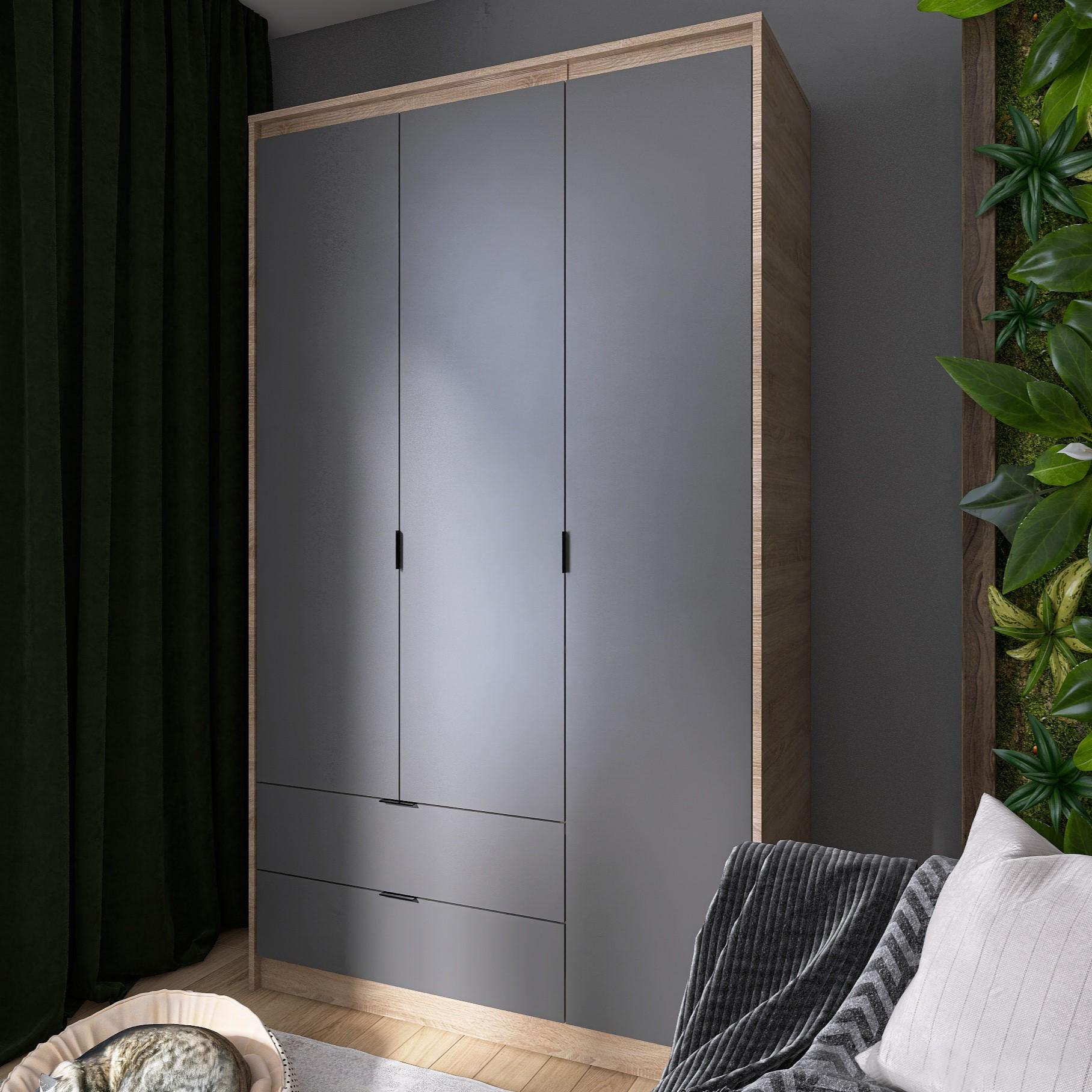 Шкаф Everest Сити 1200 1202х500х2046 мм Сонома/Графит (11432) - фото 3