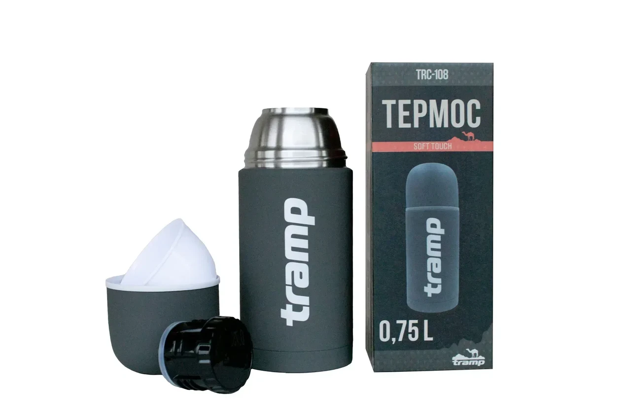 Термос Tramp Soft Touch для чаю та кави 0,75 л Сірий (TRC-108-grey) - фото 4 Термос Tramp Soft Touch для чаю та кави 0,75 л Сірий (TRC-108-grey) - фото 4