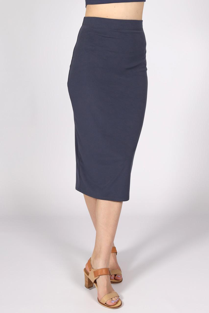 Юбка-карандаш меди женская ниже колен однотонная с разрезом сзади р. 40 Графитовый (2494988190) - фото 3 Юбка-карандаш меди женская ниже колен однотонная с разрезом сзади р. 40 Графитовый (2494988190) - фото 3