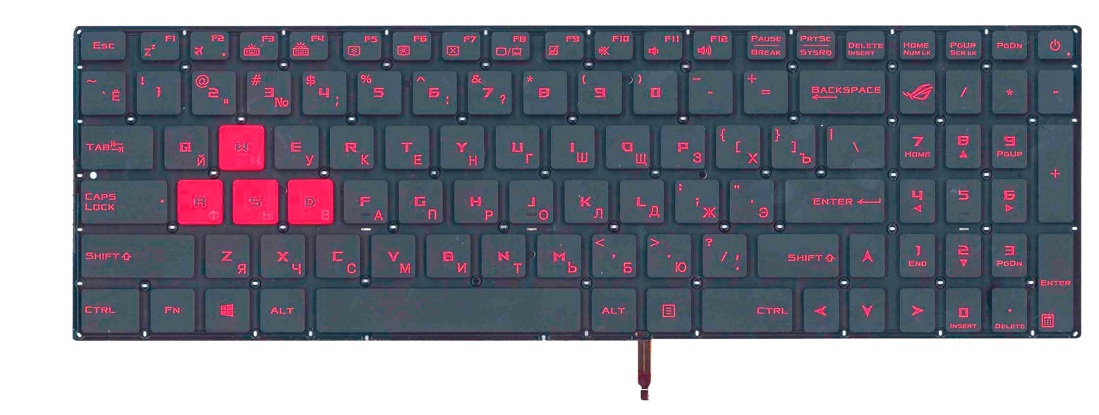 Клавиатура для ноутбука Asus ROG GL702 с подсветкой Light Black Клавиатура для ноутбука Asus ROG GL702 с подсветкой Light Black