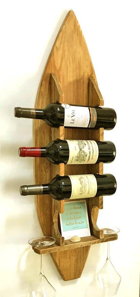 Полка для вина настенная из дерева Кобе Сиена (ПНК-003205)