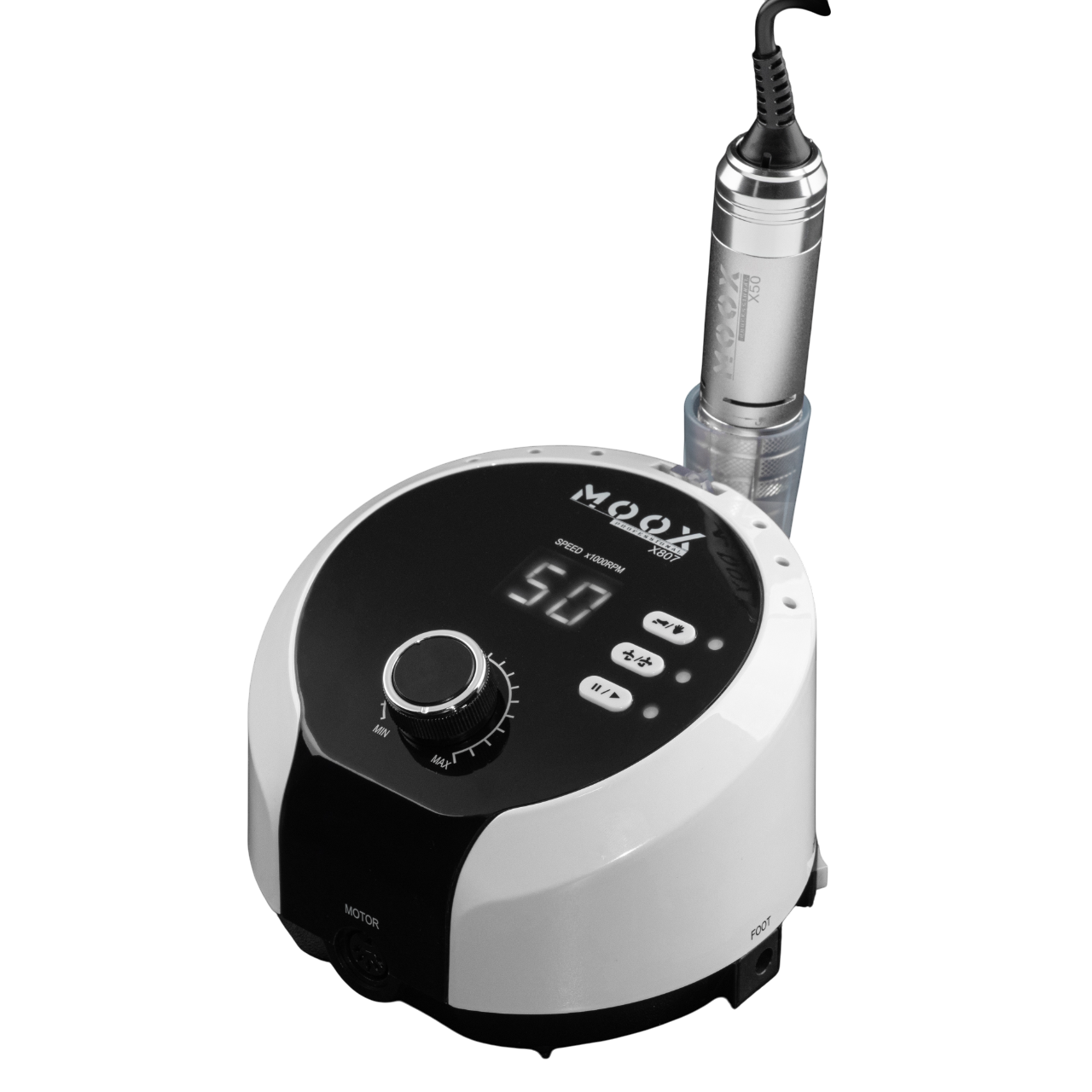 Фрезер профессиональный Мокс X807 65 Вт 50000 об/мин для маникюра и педикюра White Фрезер профессиональный Мокс X807 65 Вт 50000 об/мин для маникюра и педикюра White