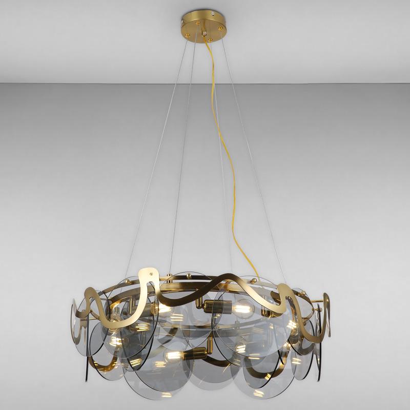 Люстра подвесная Light House LS-16096/8 BRZ+BK на восемь ламп Золото