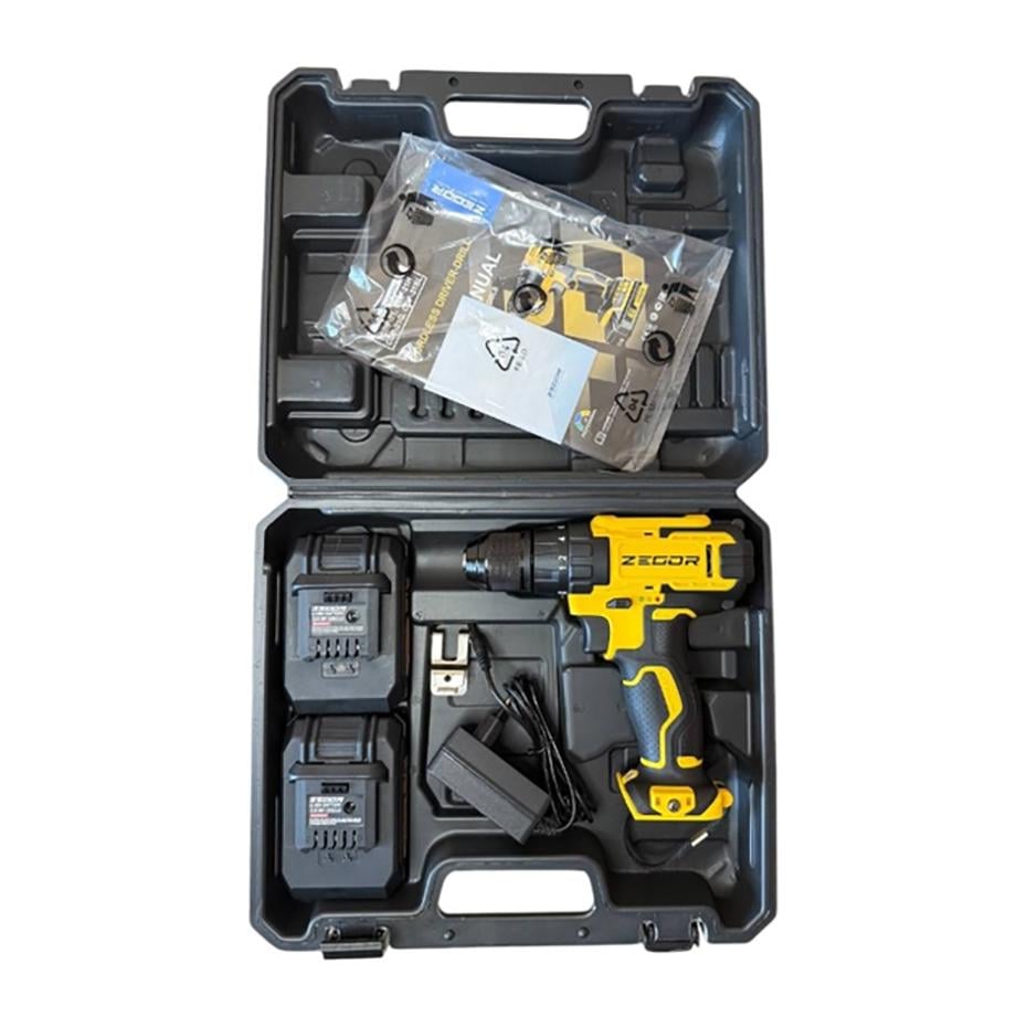 Шуруповерт професійний акумуляторний Zegor CDP-21/21В/37 Нм/дві швидкості/2 батареї 21 В 2 Ач/реверс/підсвічування/кейс - фото 7