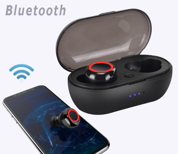 Навушники бездротові вакуумні Y50 TWS Black/Red (1846) - фото 2