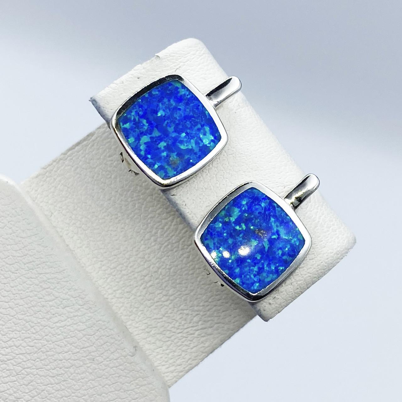 Серьги серебряные с опалом 3,94 г Синий (2224494367)