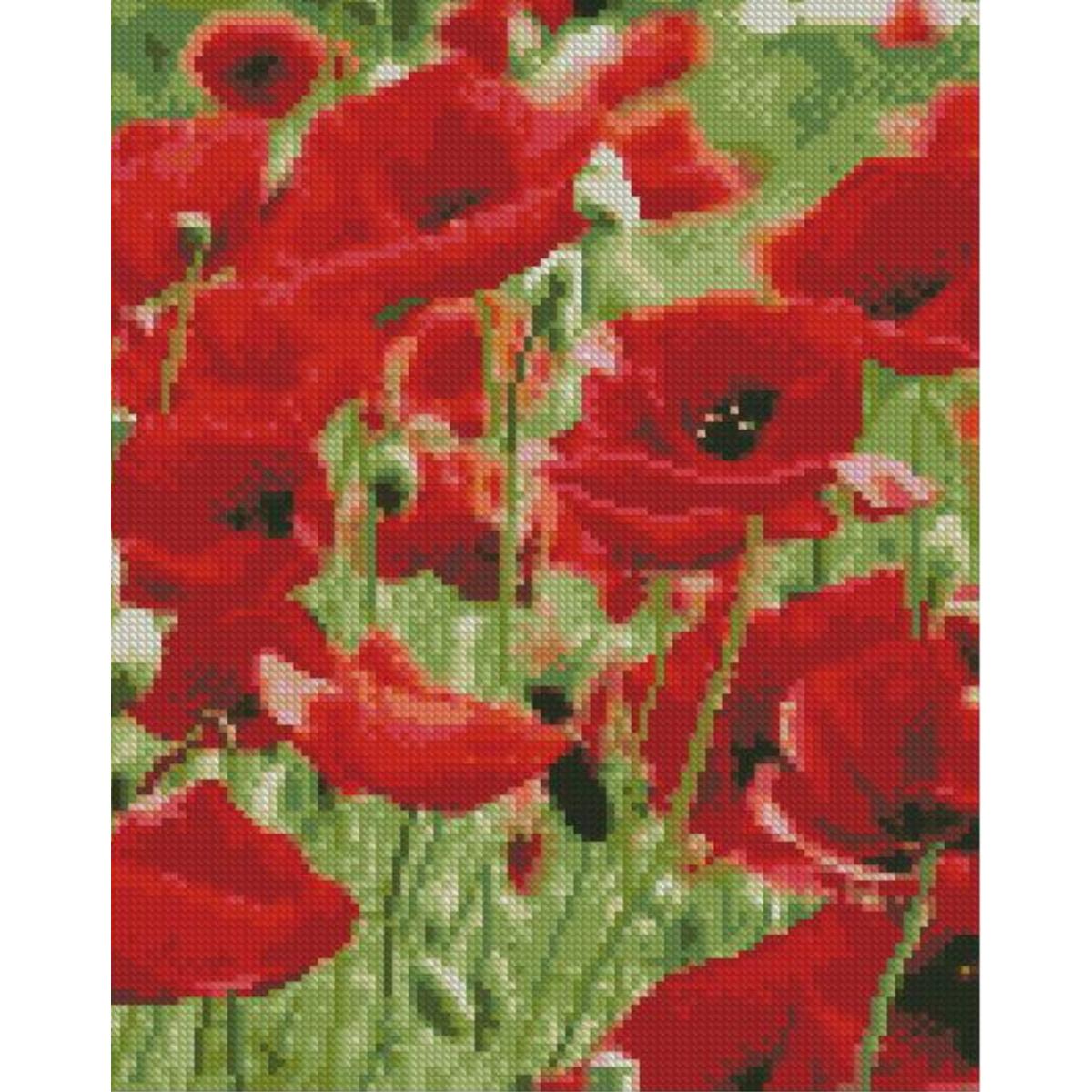 Алмазная мозаика Strateg Премиум Маковое поле 30x40 см (HX462)