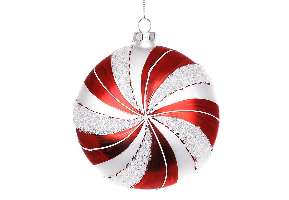 Іграшка на ялинку скляна BonaDi Льодяник із цукровим покриттям 10 см (115-197)