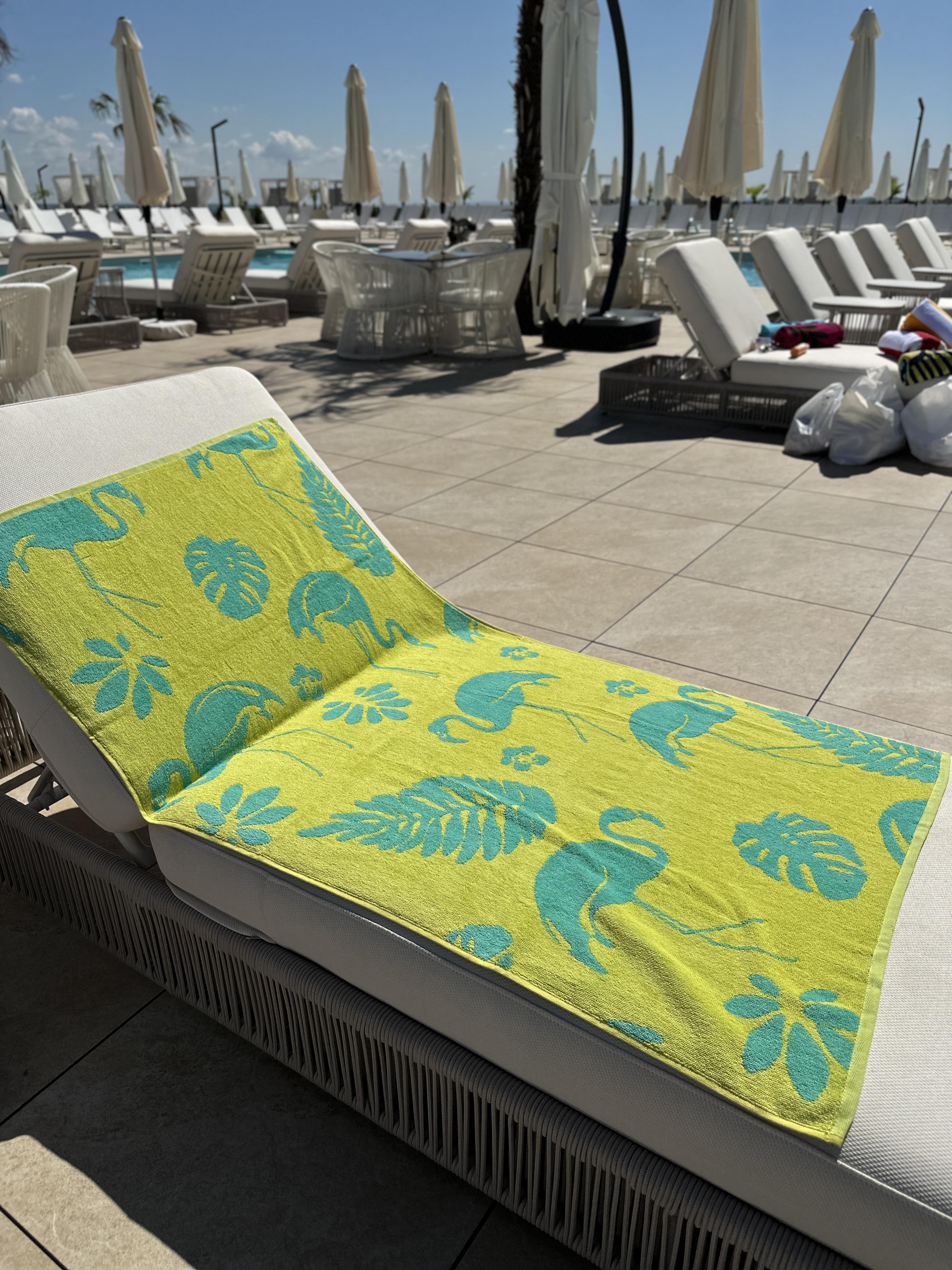 Полотенце пляжное Фламинго 70x140 см Желто-голубой (11067927) Полотенце пляжное Фламинго 70x140 см Желто-голубой (11067927)