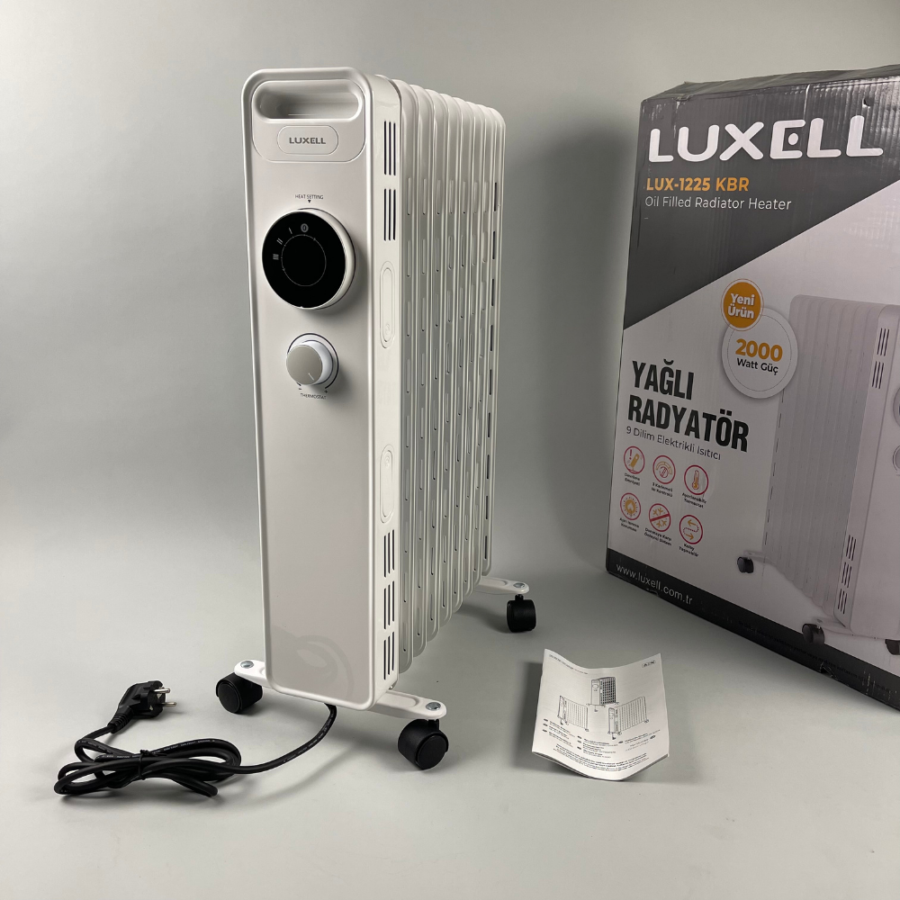 Масляный обогреватель Luxell LUX-1225 2000 W 9 секций 25 м2 Белый (16272) - фото 9