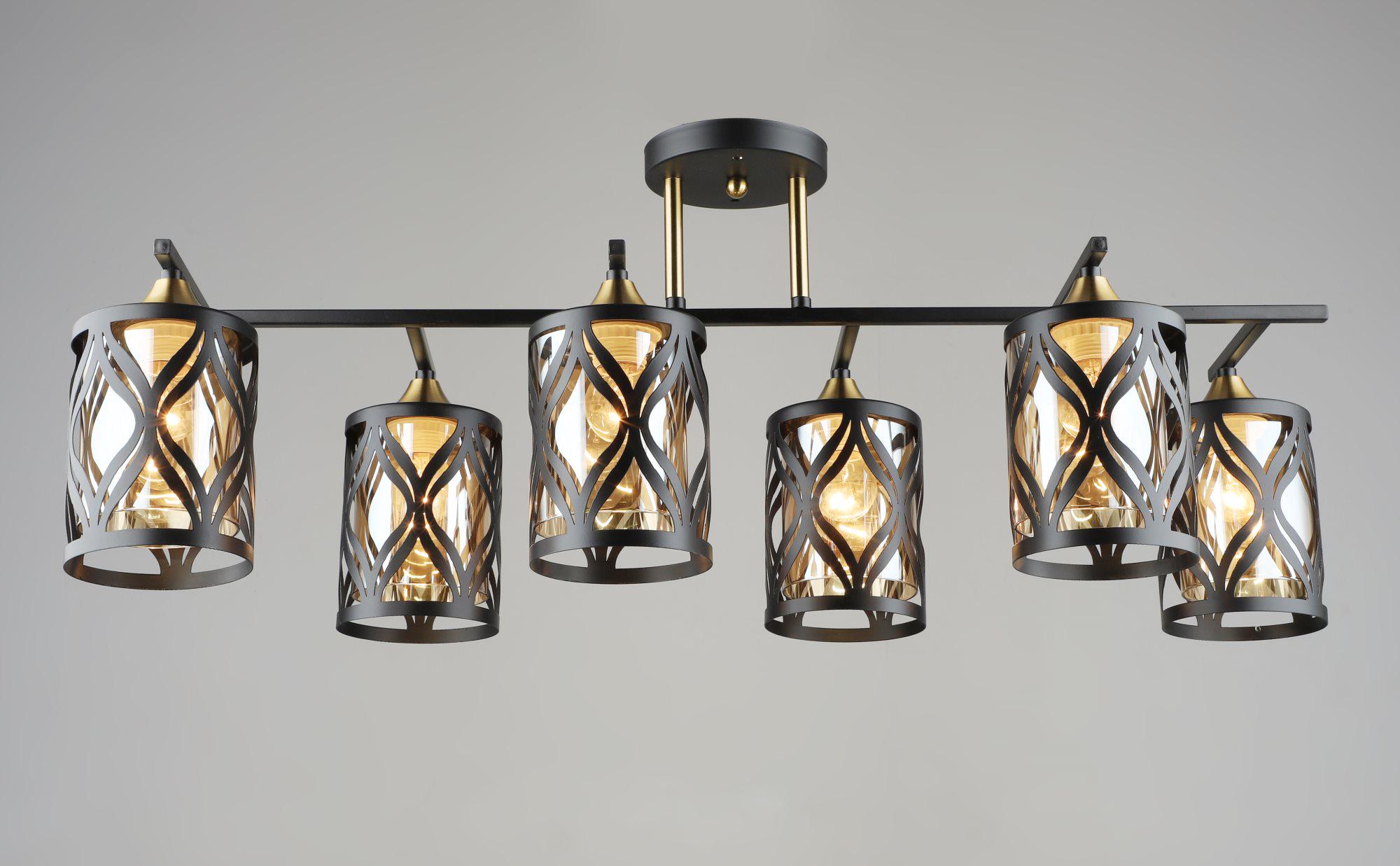 Люстра B N5942/6 BK+COP Чорний/Мідний