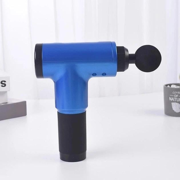 Масажер для мʼязів акумуляторний Good Idea KH-320 портативний вібраційний перкусійний з 4 насадками USB-зарядка Синій (8732337Т) Масажер для мʼязів акумуляторний Good Idea KH-320 портативний вібраційний перкусійний з 4 насадками USB-зарядка Синій (8732337Т)