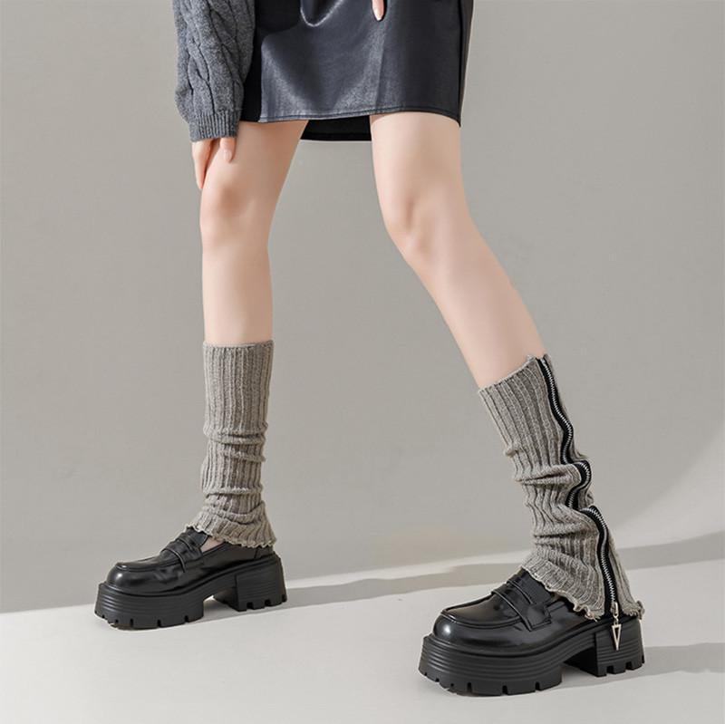 Гетры на молнии в рубчик One size Светло-серый (2404) - фото 2