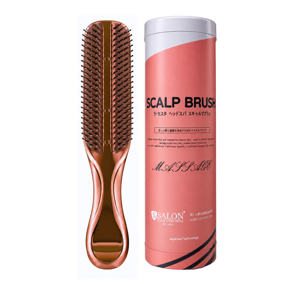 Щітка для волосся та шкіри голови Salon Professional Scalp Brush SP 1454 масажна Бронзовий