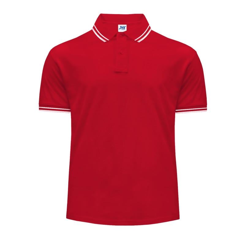 Поло JHK POLO REGULAR MAN CONTRAST XXL Красно-белый (WH/RD)