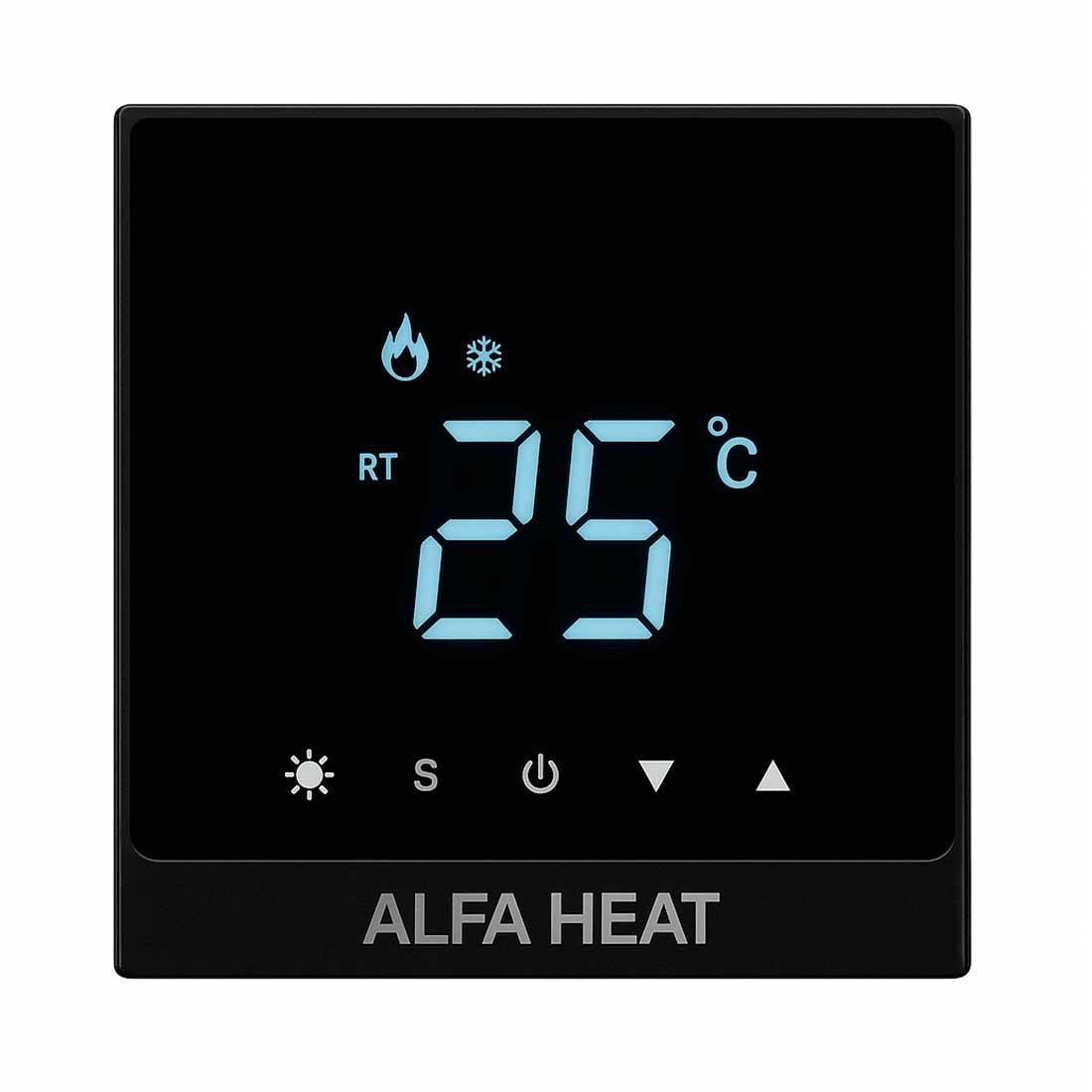 Терморегулятор ALFA Heat Smart WI-FI Черный (28029232)