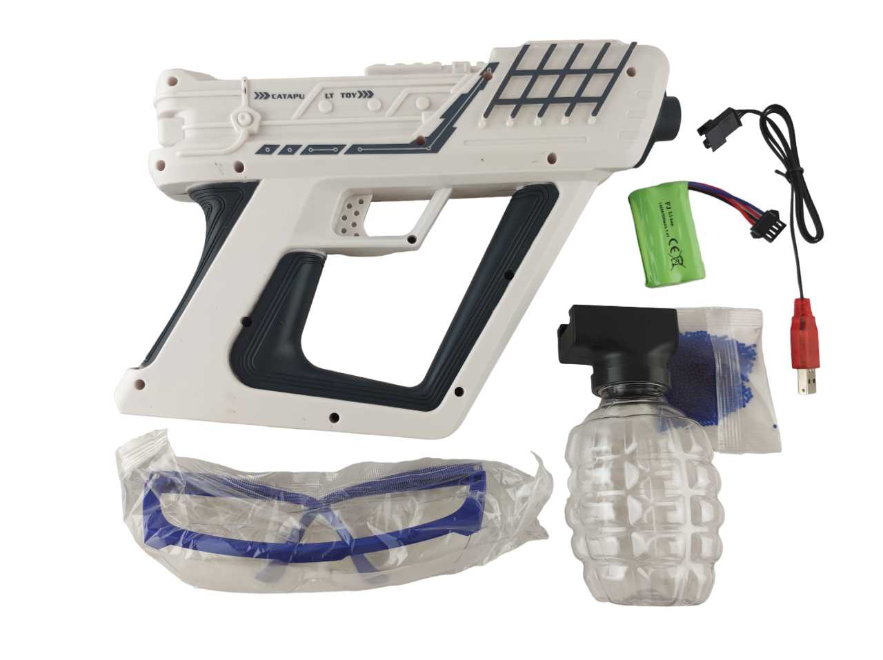 Бластер детский с водяными пулями на аккумуляторе Белый (000063)