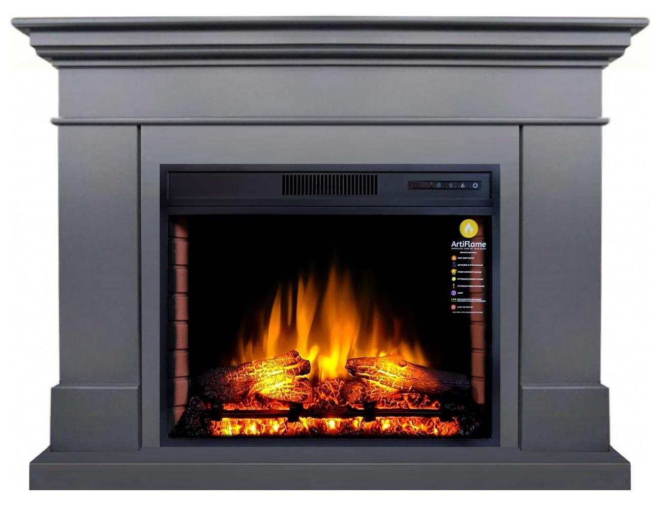 Каминокомплект ArtiFlame SACRAMENTO AF28 Серый графит