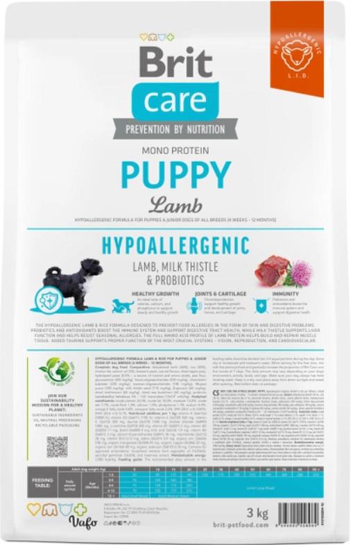 Корм для цуценят Brit Care Dog Hypoallergenic Puppy гіпоалергенний з ягням 3 кг (8595602558964) - фото 2