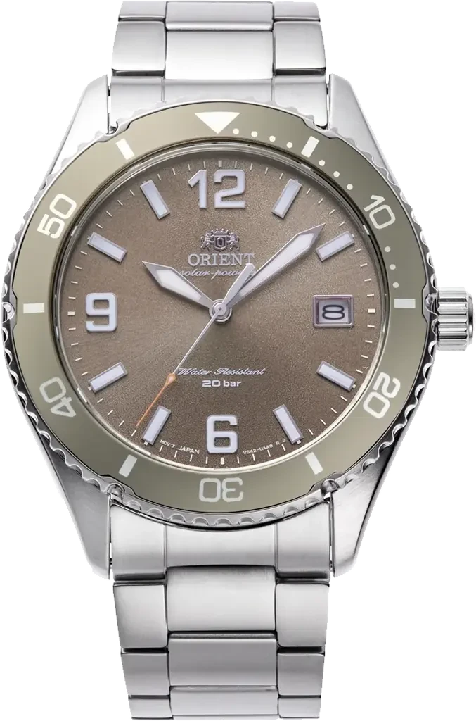 Наручний годинник чоловічий Orient Mako Solar RA-WJ0004Y10B з сталевим корпусом/сапфіровим склом WR 200 м Коричневий (3124584459) Наручний годинник чоловічий Orient Mako Solar RA-WJ0004Y10B з сталевим корпусом/сапфіровим склом WR 200 м Коричневий (3124584459)