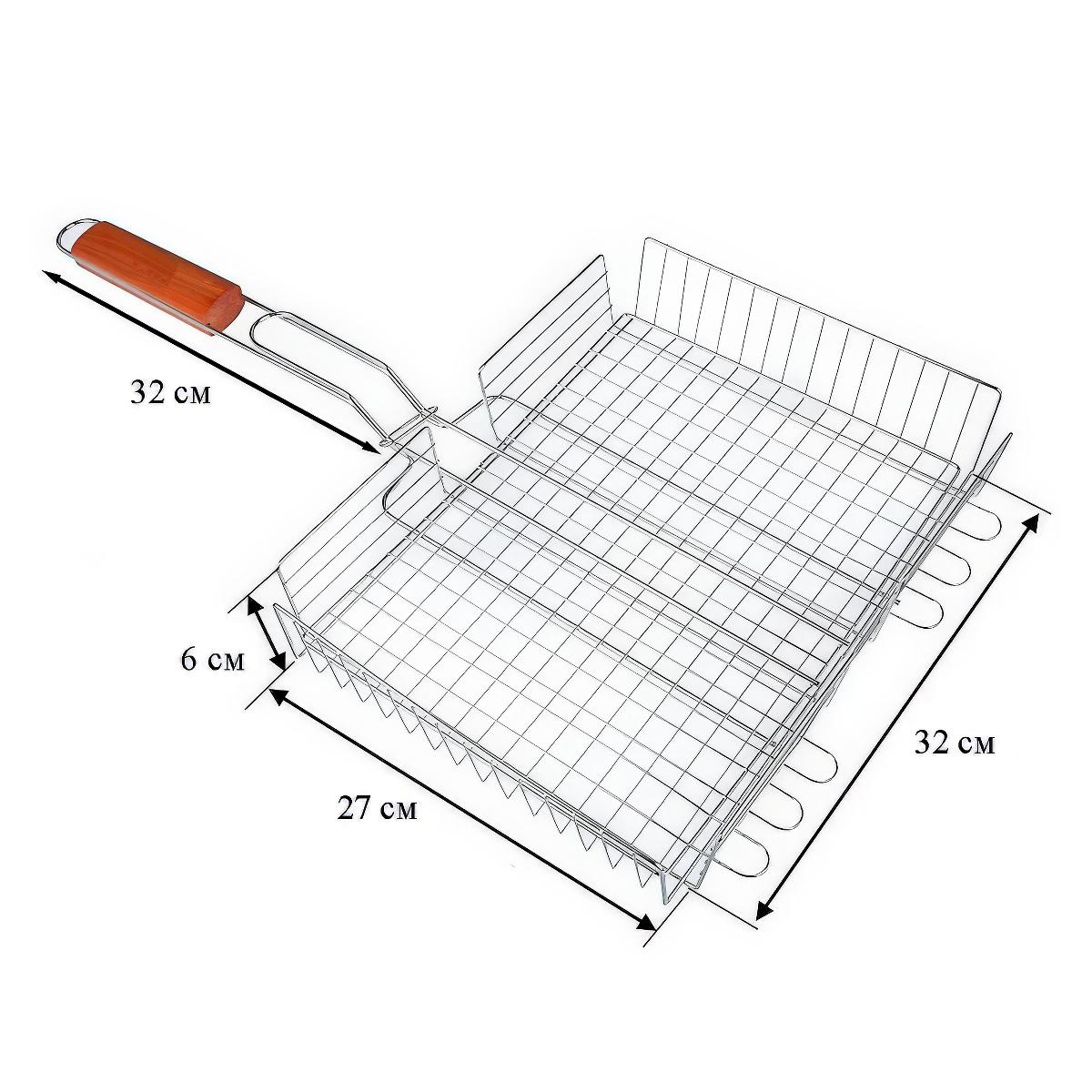 Решітка для гриля барбекю HX-582 BBQ Grilling 58х32х6 см (1010525-Silver) - фото 2