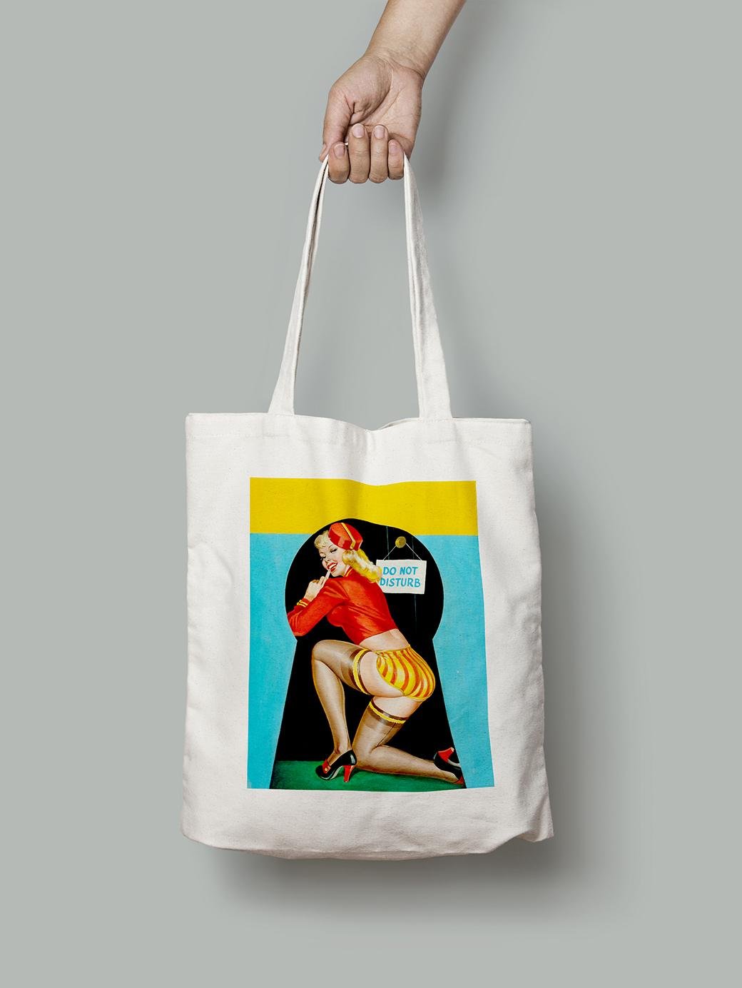 Эко-сумка Через замочную скважину НЕ БЕСПОКОИТЬ. Питер Дрибен шопер (pin_up0030029_Bag)