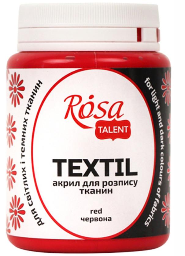 Краска акриловая для тканей ROSA Talent 80 мл Красный - фото 1