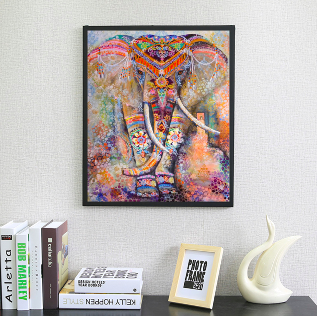 Картина алмазна вишивка Monkey family Казковий слон (карт-000330)