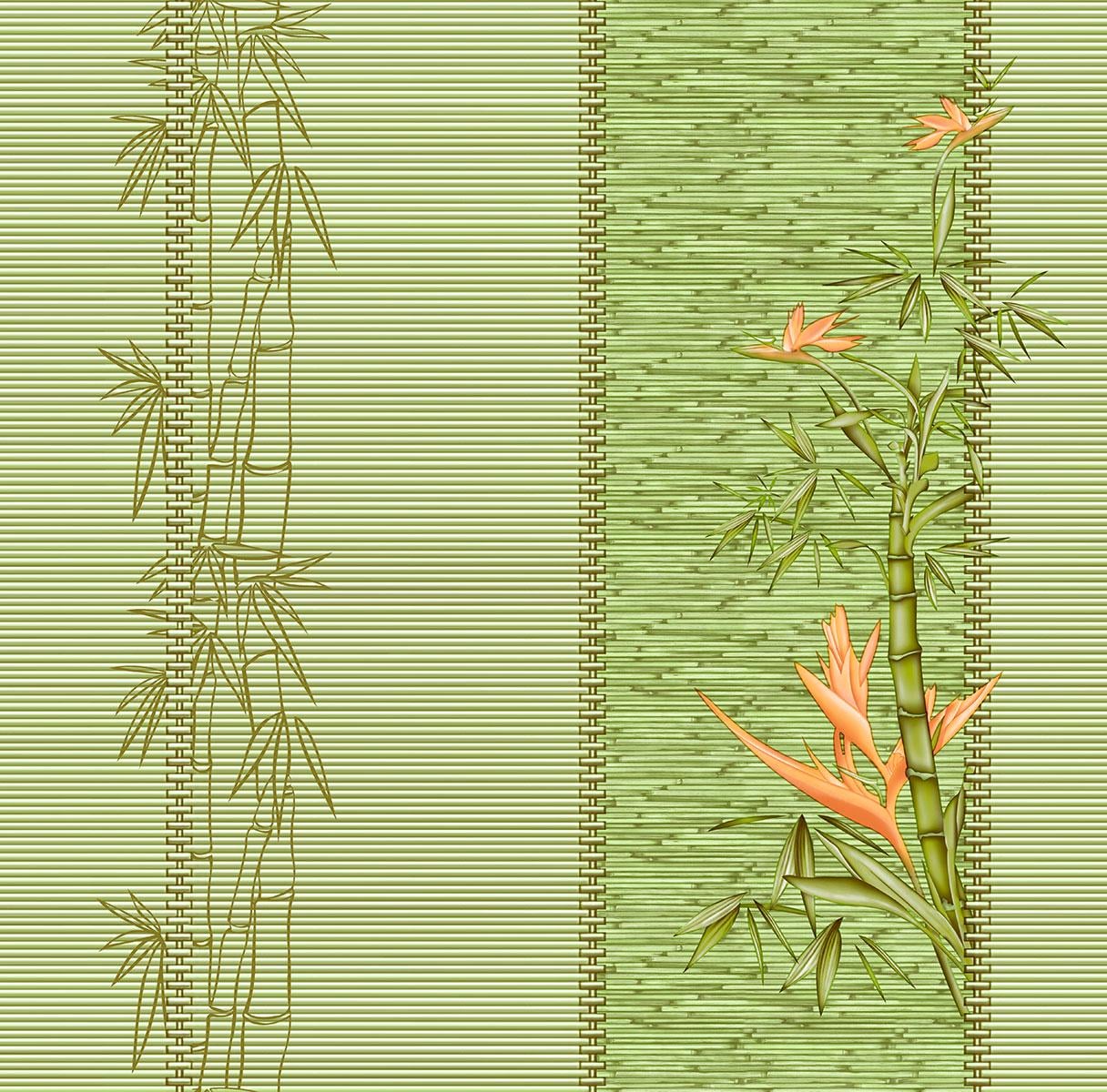 Обои бумажные влагостойкие Континент Алия Зеленый (2123)