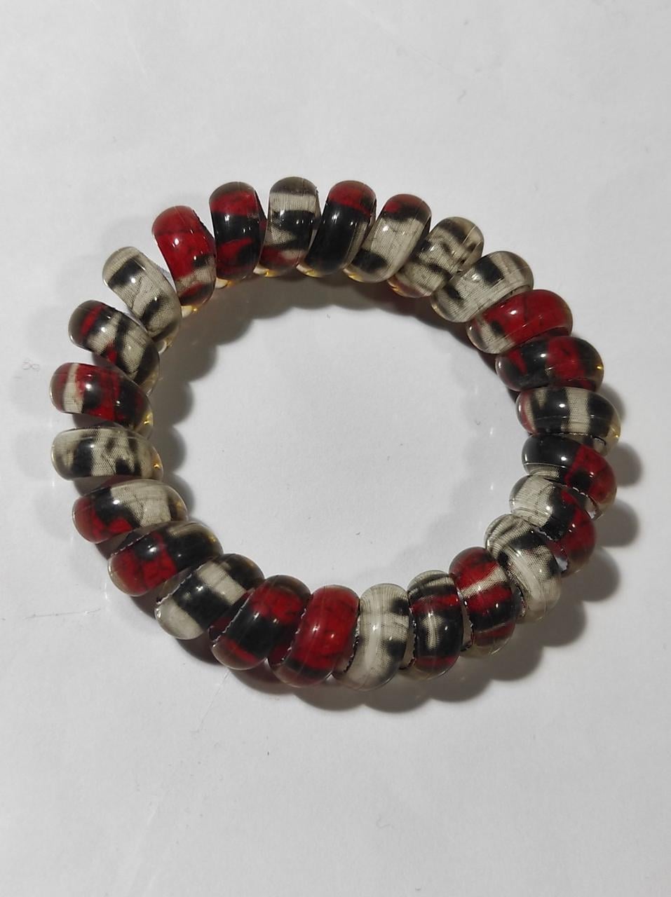 Резинка Спираль толстая с абстрактным рисунком 5,5 см Красно-черный (52-4-1788-ЧЧ)