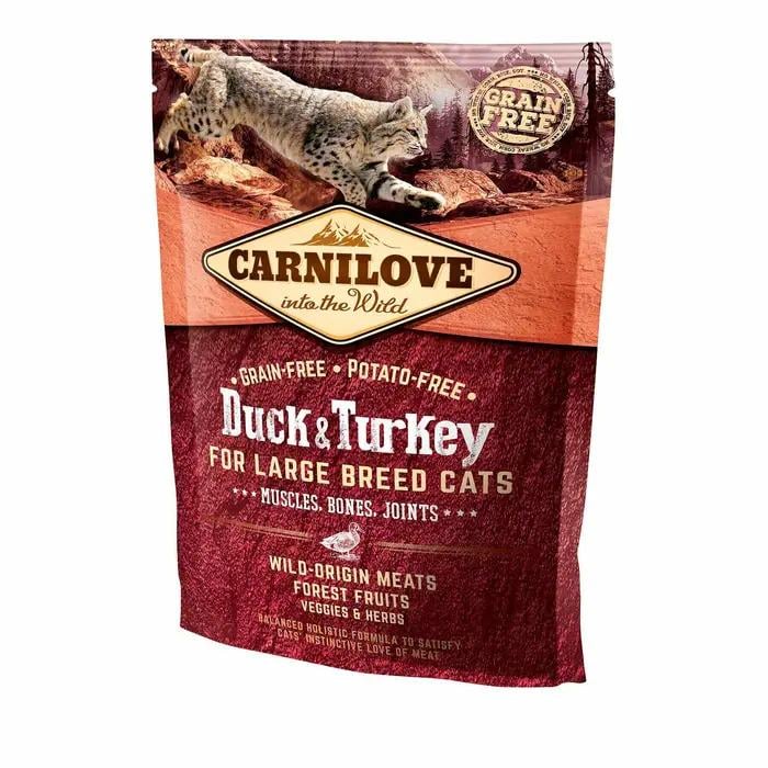 Корм для дорослих кішок великих порід сухий Carnilove Cat Duck & Turkey Large Breed 400 г (170195)