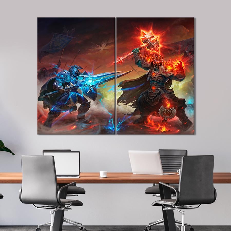 Настенний декор Сражение персонажей World of Warcraft Classic 71x51 см (A159-2)