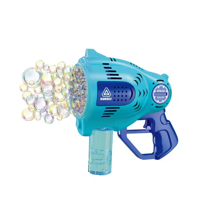 Пистолет детский мыльных пузырей 57 отверстий с подсветкой на аккумуляторе Синий Пистолет детский мыльных пузырей 57 отверстий с подсветкой на аккумуляторе Синий