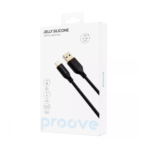 Кабель Proove Jelly Silicone USB to Lightning 2,4A 1 м Black (CCJS20001101) - фото 2