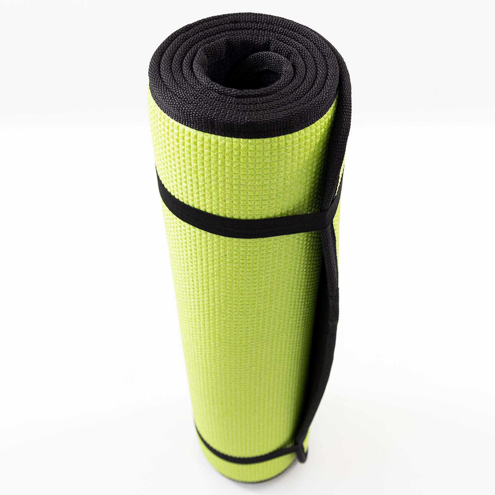 Килимок для йоги та фітнесу EVA Osport Yoga Pro/8 мм Чорно-салатовий (OF-0275) - фото 10