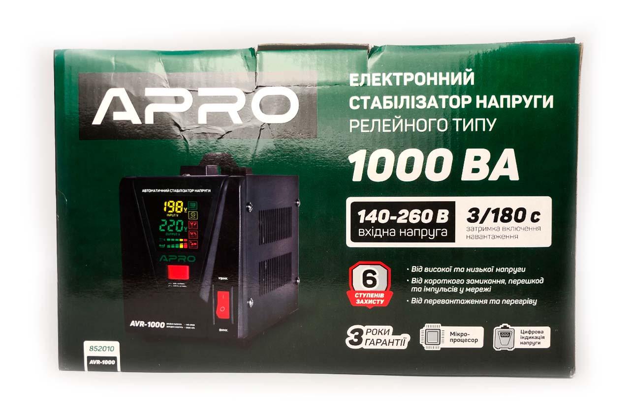 Стабілізатор напруги релейний Apro AVR-1000 (852010) - фото 3