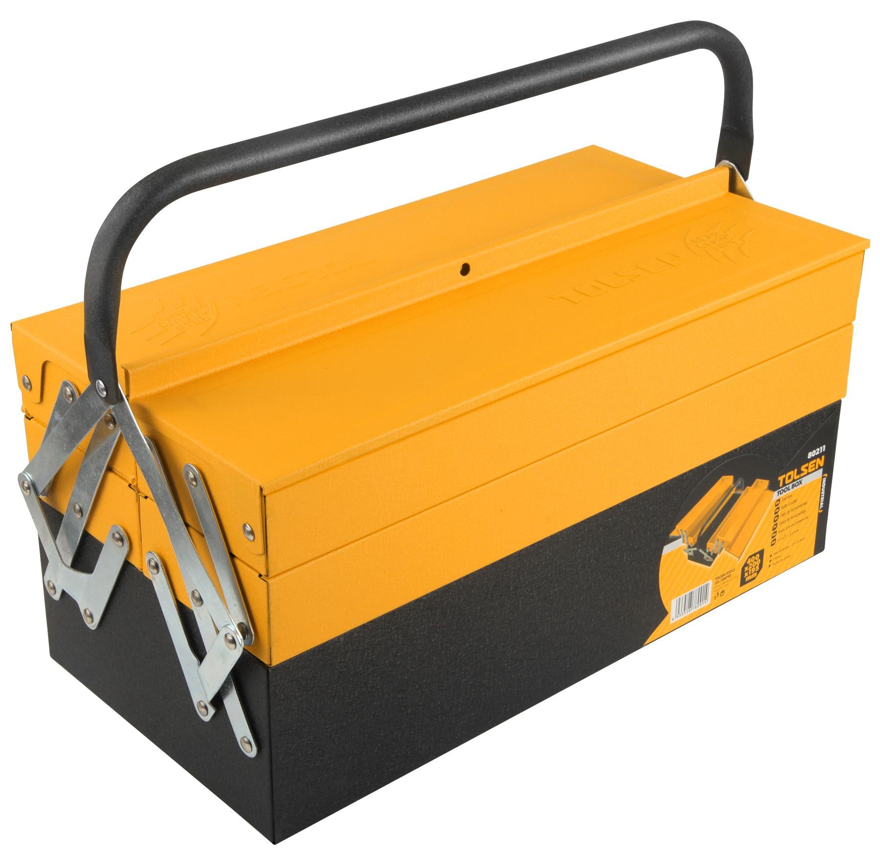 Ящик для инструмента Tolsen Профи 80211 стальной 40,4x20x19,5 см Черный/Желтый (647353) Ящик для инструмента Tolsen Профи 80211 стальной 40,4x20x19,5 см Черный/Желтый (647353)