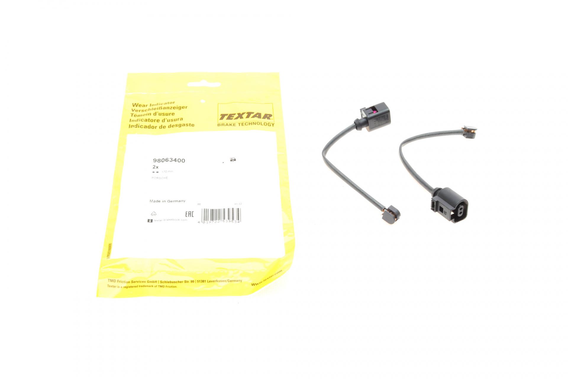 Датчик зносу гальмівних колодок задніх Porsche Cayenne 17-L 170 мм 2 шт. (98063400)