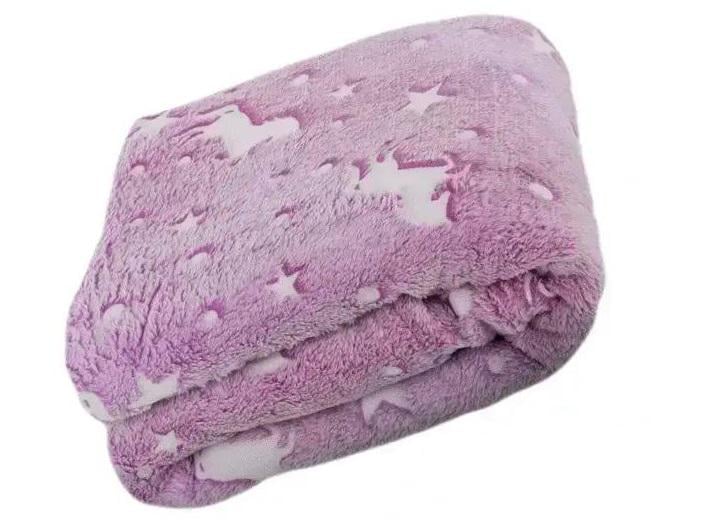 Плед Magic Blanket День/Ночь светящийся в темноте 120х170 см Розовый (370264)