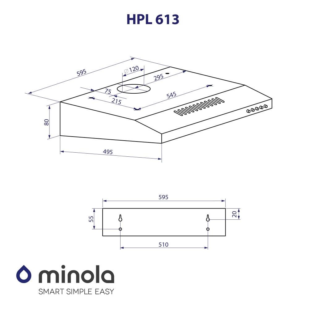 Витяжка плоска Minola HPL 613 BR - фото 11