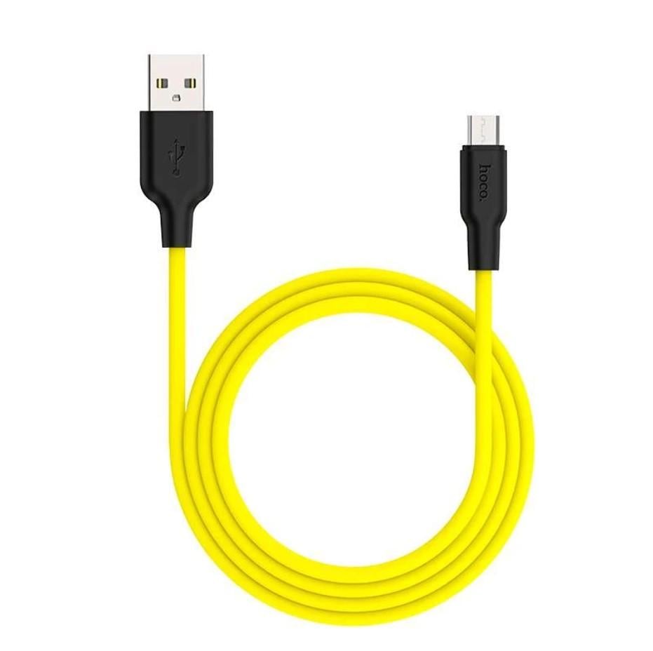 Кабель USB Hoco X21 Silicone Micro 1 м Black/Yellow (2316378037) Кабель USB Hoco X21 Silicone Micro 1 м Black/Yellow (2316378037)