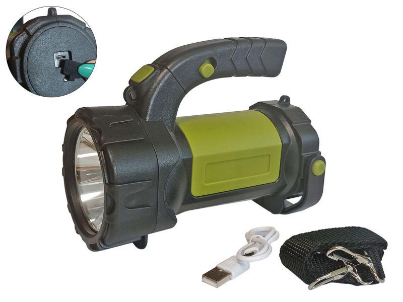 Фонарь аккумуляторный LED A-T80C с боковым COB освещением 2400 mAh 180-200lm (ML-04940)